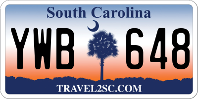 SC license plate YWB648