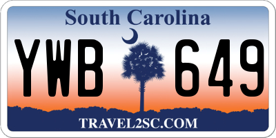 SC license plate YWB649
