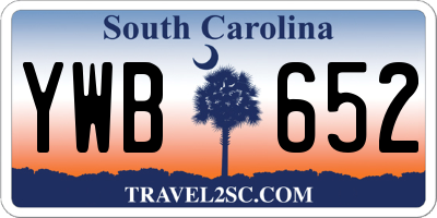 SC license plate YWB652