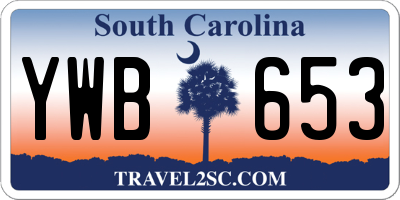 SC license plate YWB653