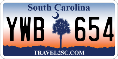 SC license plate YWB654