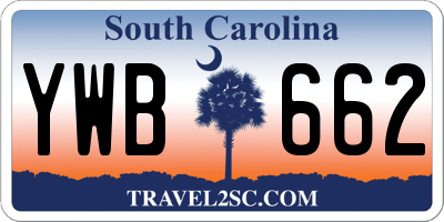 SC license plate YWB662