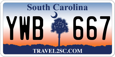SC license plate YWB667