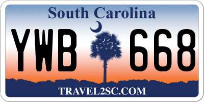 SC license plate YWB668
