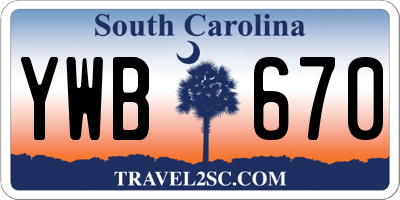 SC license plate YWB670