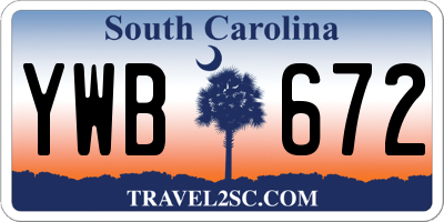 SC license plate YWB672