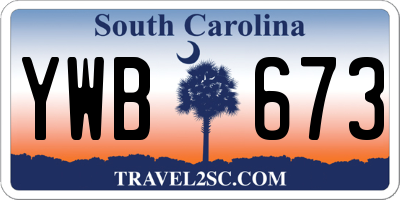 SC license plate YWB673