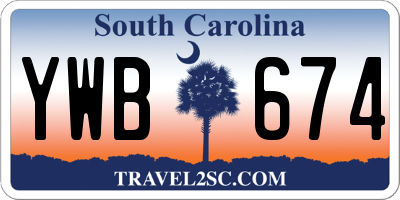SC license plate YWB674