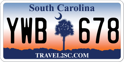 SC license plate YWB678