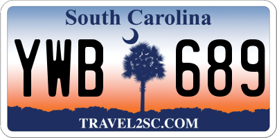 SC license plate YWB689