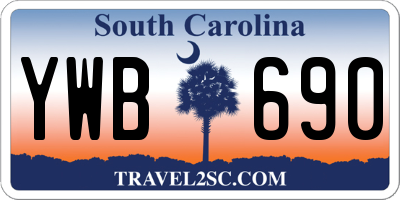 SC license plate YWB690