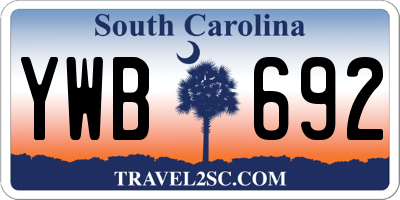 SC license plate YWB692