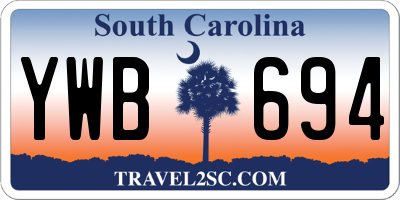 SC license plate YWB694