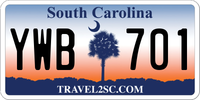 SC license plate YWB701
