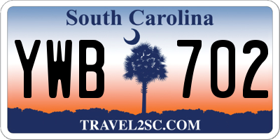 SC license plate YWB702