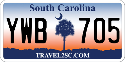 SC license plate YWB705