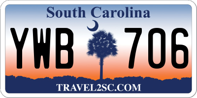 SC license plate YWB706