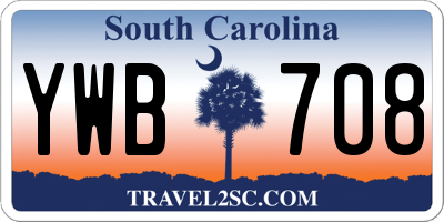 SC license plate YWB708