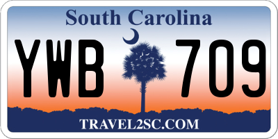 SC license plate YWB709