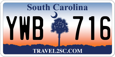 SC license plate YWB716