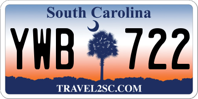 SC license plate YWB722