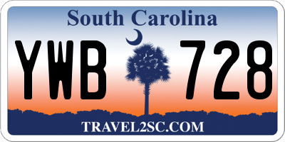 SC license plate YWB728