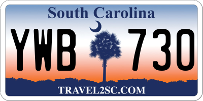 SC license plate YWB730
