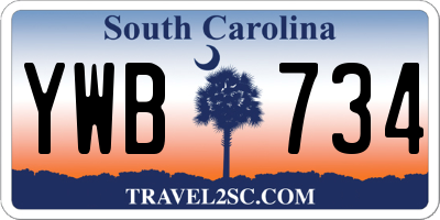 SC license plate YWB734
