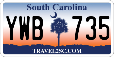 SC license plate YWB735