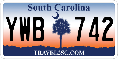SC license plate YWB742