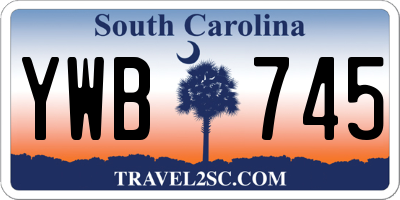 SC license plate YWB745