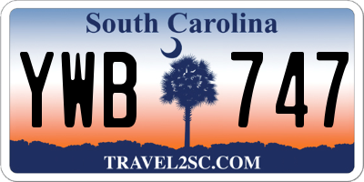 SC license plate YWB747