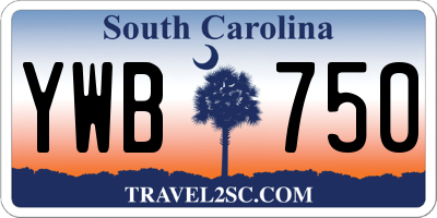 SC license plate YWB750
