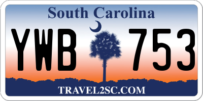 SC license plate YWB753