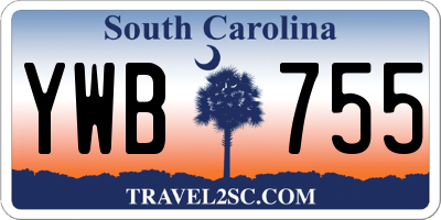 SC license plate YWB755