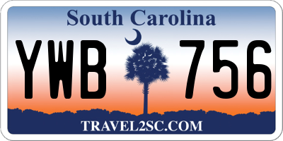 SC license plate YWB756