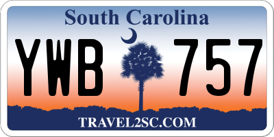 SC license plate YWB757