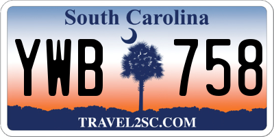 SC license plate YWB758