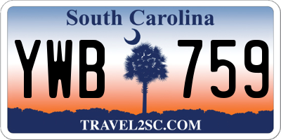 SC license plate YWB759