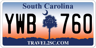 SC license plate YWB760