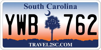 SC license plate YWB762