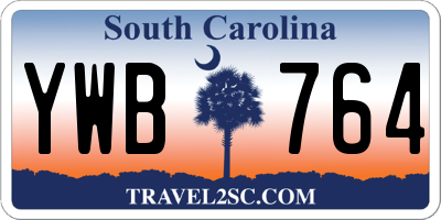 SC license plate YWB764