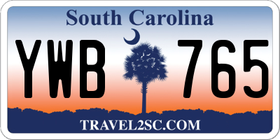 SC license plate YWB765