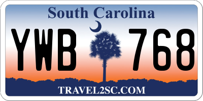 SC license plate YWB768