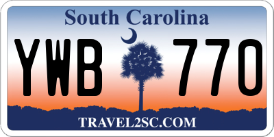 SC license plate YWB770