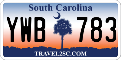 SC license plate YWB783