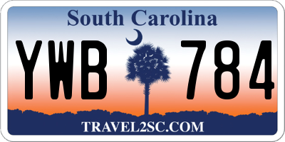 SC license plate YWB784