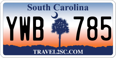 SC license plate YWB785