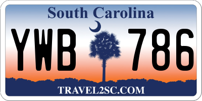SC license plate YWB786