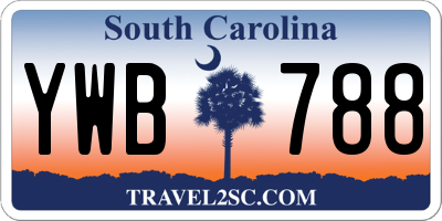 SC license plate YWB788